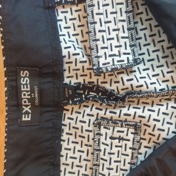 Express Columnist Pants Black/White Patterned 4R - Picture 4 of 9